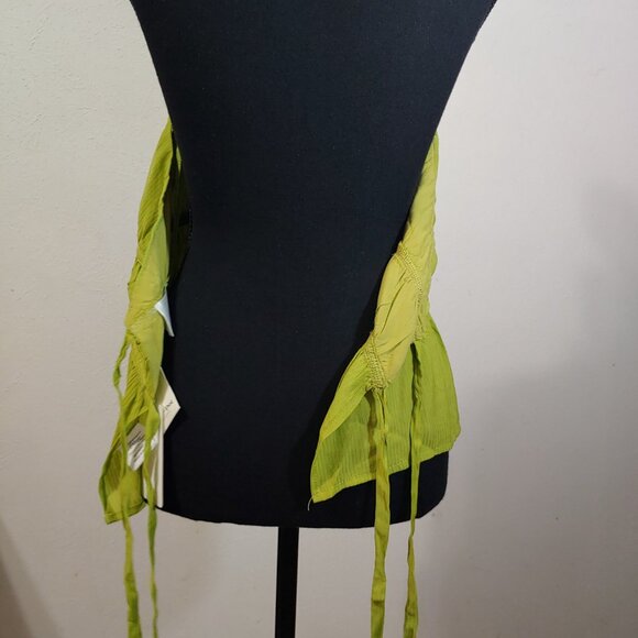 Line and Dot Women's Halter Top Medium Green - Picture 6 of 8